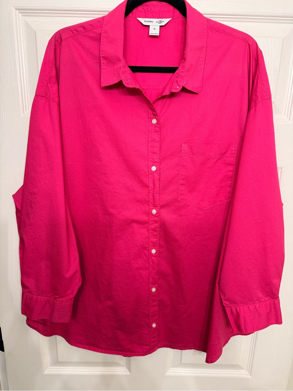 Old Navy Boyfriend Shirt XL Polarized Pink Oversized Button Down Cotton